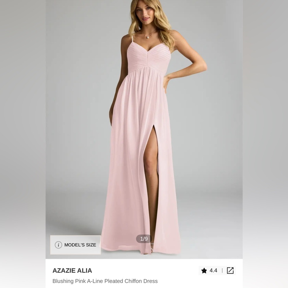 Azazie Blushing Pink Bridesmaid Gown UNALTERED
